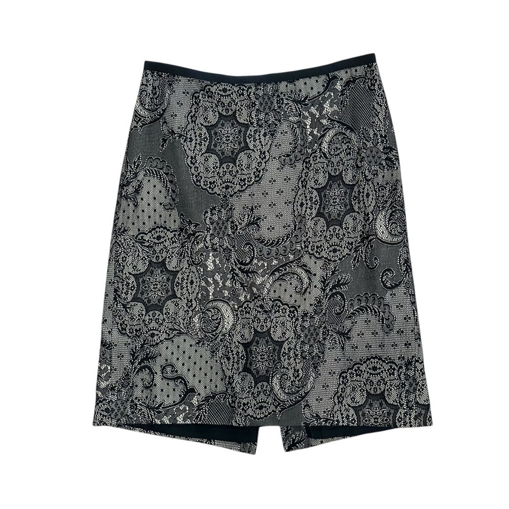 Ann Taylor Womens 4 Black Lace Career Business Party Cocktail Knee Length Skirt